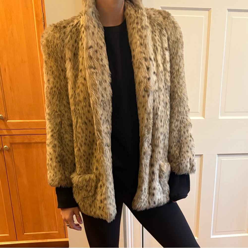 Women's Faux Fur Leopard Print Jacket